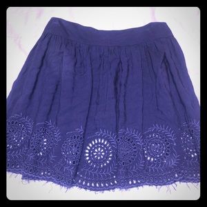 Navy blue eyelet Lace Summer Skirt
